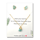 Natural Healing Crystal Earrings & Necklace - Amazonite