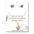 Natural Healing Crystal Earrings & Necklace - Apatite