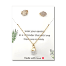 Natural Healing Crystal Earrings & Necklace - Clear Quartz