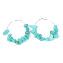 Blue Howlite Crystal Chip Hoop Earrings