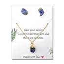 Natural Healing Crystal Earrings & Necklace - Lapis Lazuli