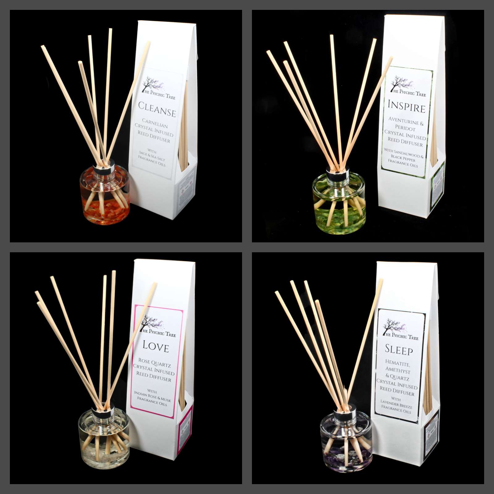 Complete Home Set Crystal Infused Reed Diffusers