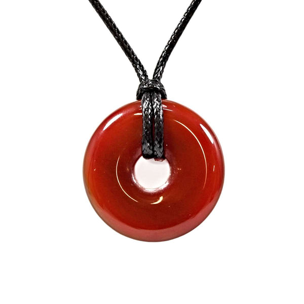 Carnelian Crystal Power Ring Pendant Necklace