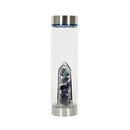 Bewater Power Positive Glass Bottle - Fluorite and Clear Quartz