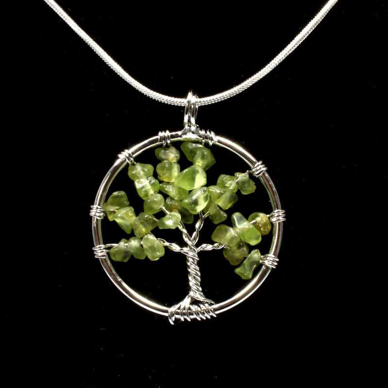 Peridot Tree Of Life Pendant With Chain