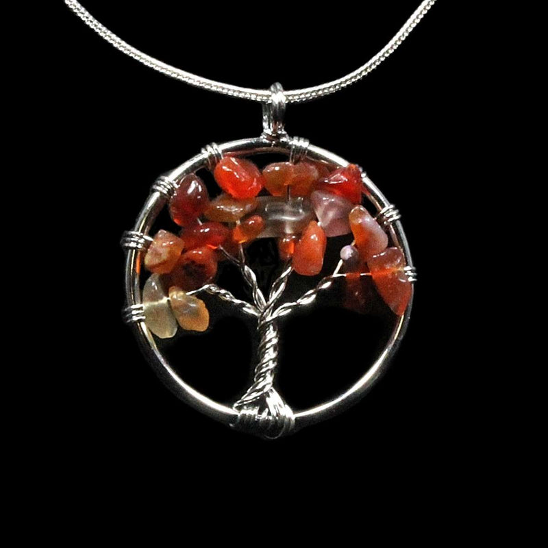 Carnelian Tree Of Life Pendant With Chain