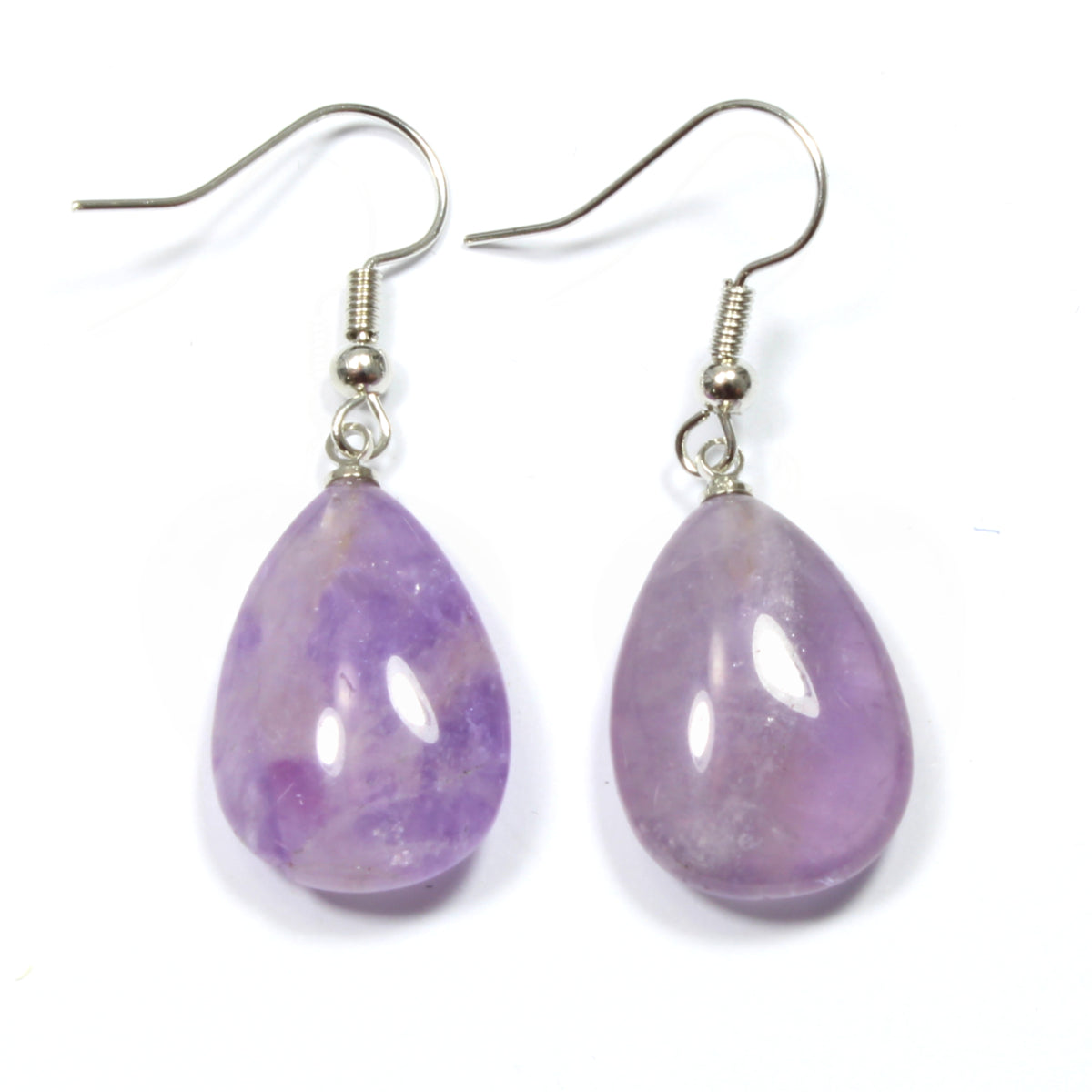 Natural Stone Amethyst Teardrop Earrings