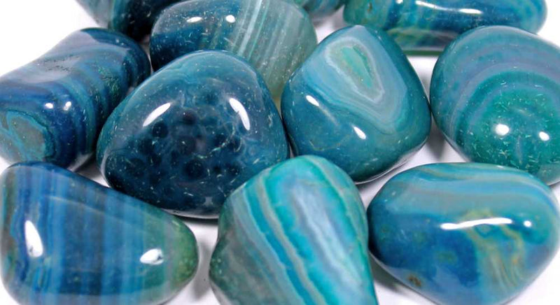 Teal Agate Tumble Stones