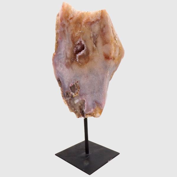 Pink Amethyst Slab on Metal Base – 1.15KG