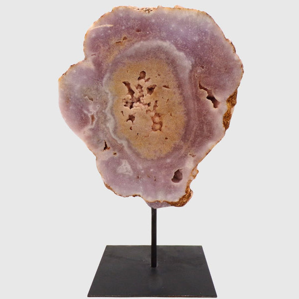 Pink Amethyst Slab on Metal Base – 2.35KG