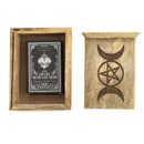 Mango Wood Oracle Card Box with Card Holder