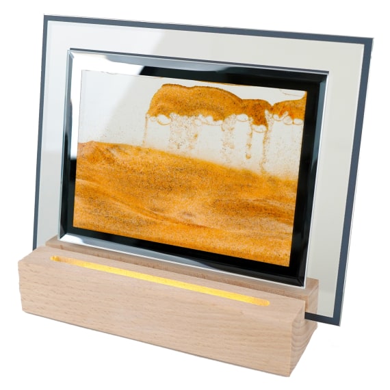 Moodscape Crescent Moodscape Wooden Base Orange Sand Picture