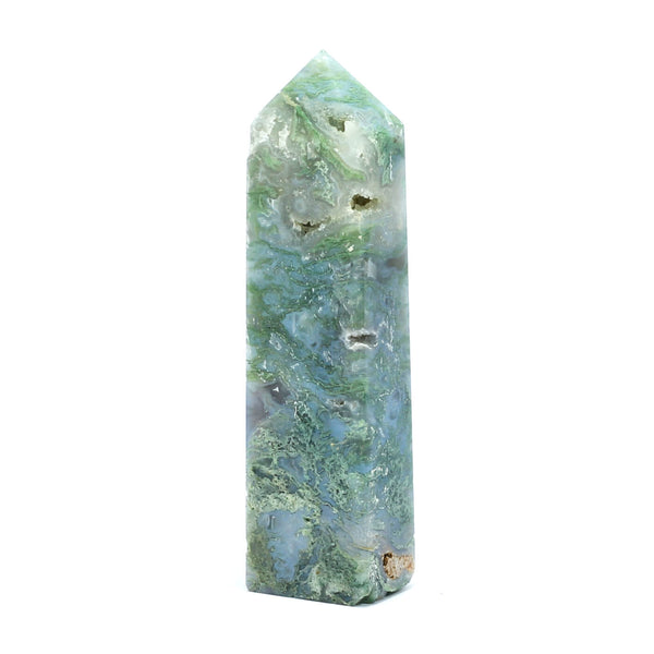Moss Agate Carved Point (496g)