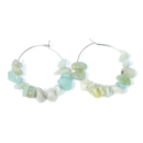 Amazonite Crystal Chip Hoop Earrings