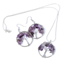 Amethyst Tree Of Life Jewellery Set (Necklace & Earrings)