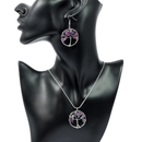 Amethyst Tree Of Life Jewellery Set (Necklace & Earrings)