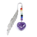 Peace & Tranquillity Heart Pendant & Feather Bookmark – Amethyst and Chakra Energy