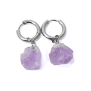 Amethyst Huggie Earrings – Intuition, Calm, Spiritual Connection
