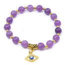 Soothe & Calm Evil Eye Charm Bracelet - Amethyst