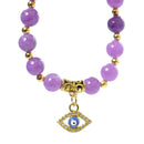 Soothe & Calm Evil Eye Charm Bracelet - Amethyst