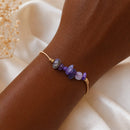Amethyst Stone Chip Adjustable Bracelet