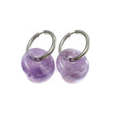 Amethyst Power Ring Hoop Earrings for Serenity & Elegance