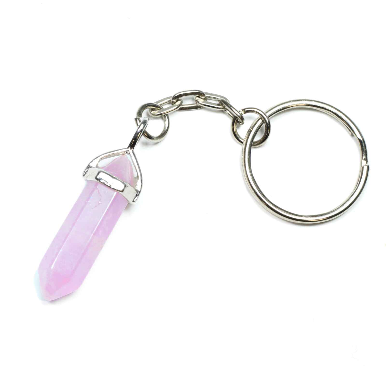Netted Crystal Key Rings Amethyst Crystal Point Keyring