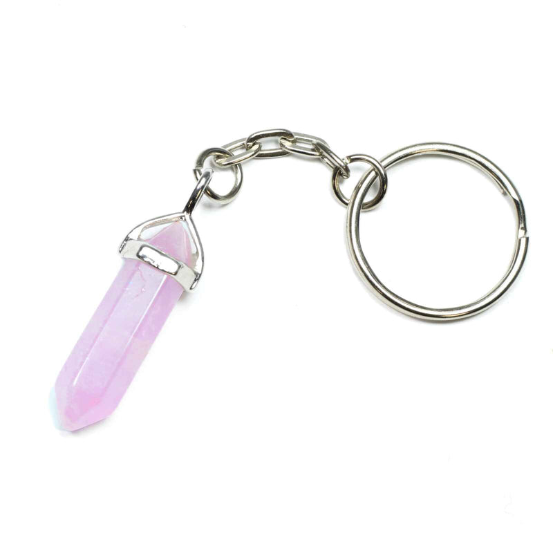 Amethyst Crystal Point Keyring