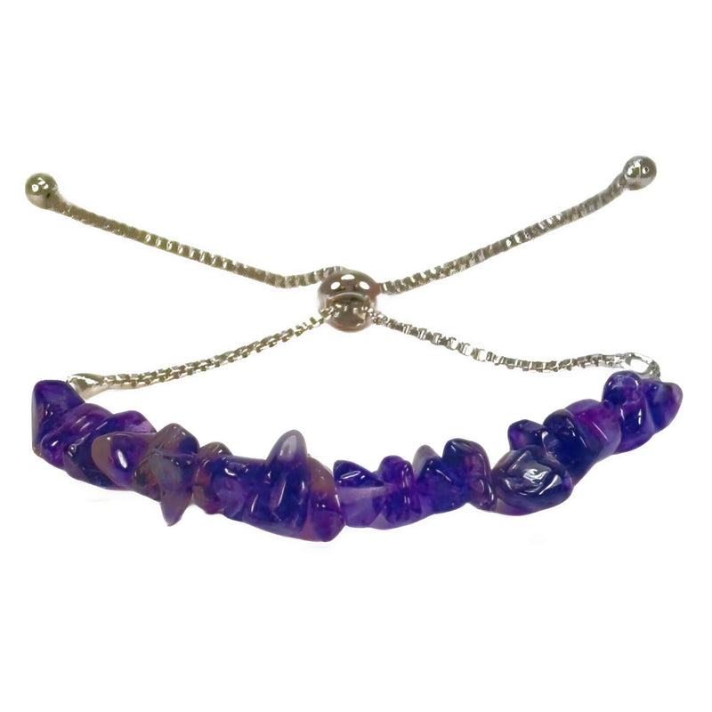 Amethyst Stone Chip Adjustable Bracelet