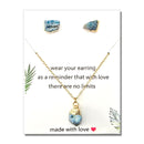 Natural Healing Crystal Earrings & Necklace - Apatite