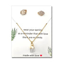 Natural Healing Crystal Earrings & Necklace - Clear Quartz
