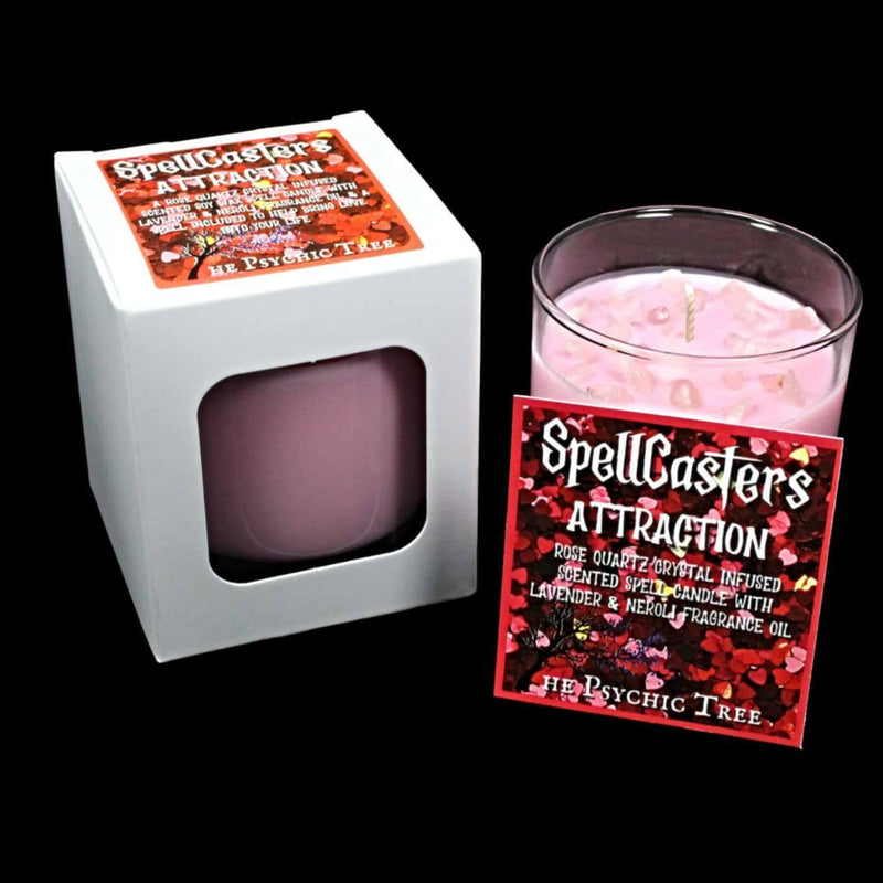 SpellCasters Attraction - Crystal Infused Scented Spell Candle