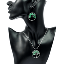 Green Aventurine Tree Of Life Jewellery Set (Necklace & Earrings)