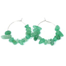 Aventurine Crystal Chip Hoop Earrings