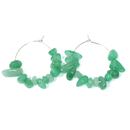 Aventurine Crystal Chip Hoop Earrings