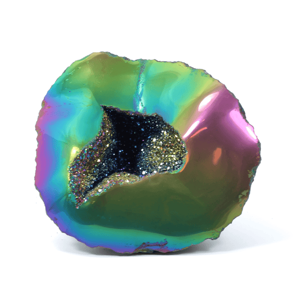 Titanium Aura Agate Geode (1055g)