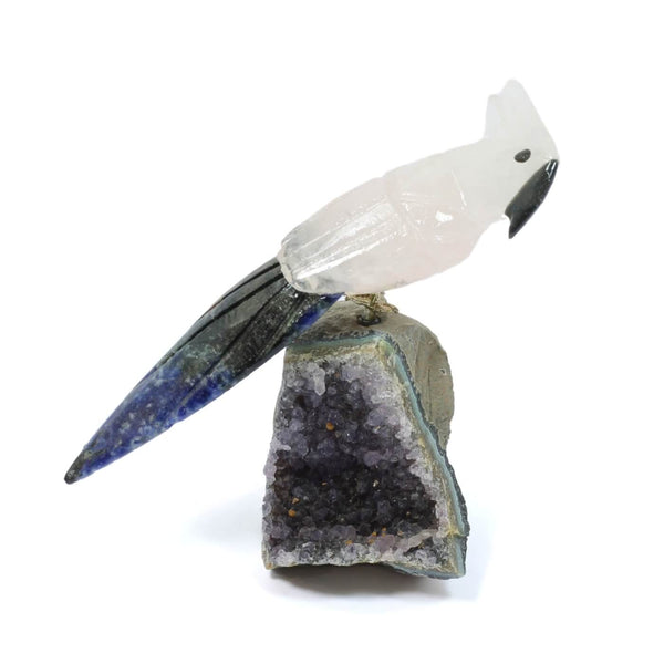 Clear Quartz & Sodalite Parrot - The Crystal Messenger (152g)