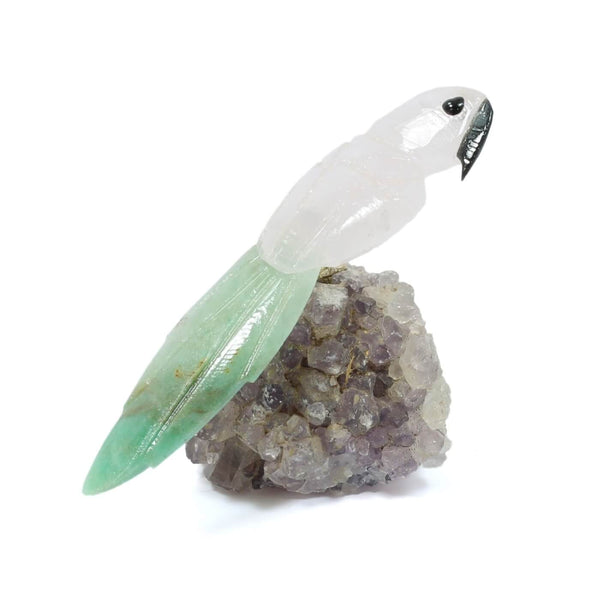 Clear Quartz & Amazonite Parrot - The Crystal Healer (140g)