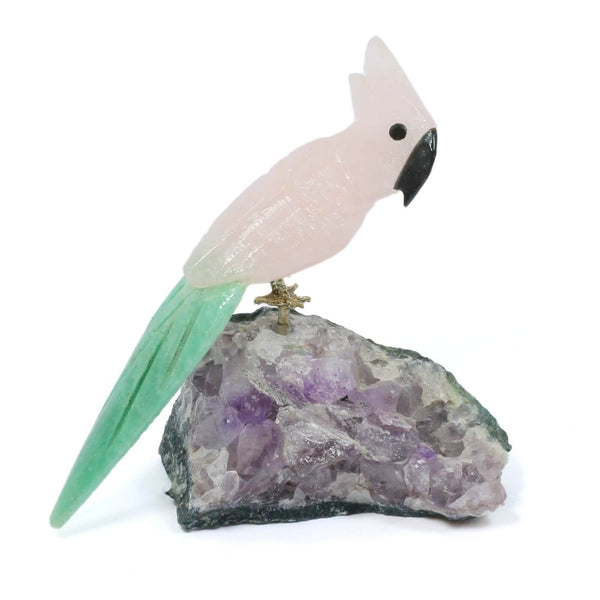 Rose Quartz & Amazonite Parrot - The Guardian Of Compassion (156g)