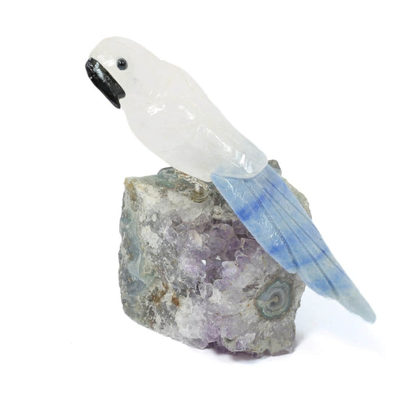 Clear Quartz & Sodalite Parrot - The Crystal Messenger (185g)