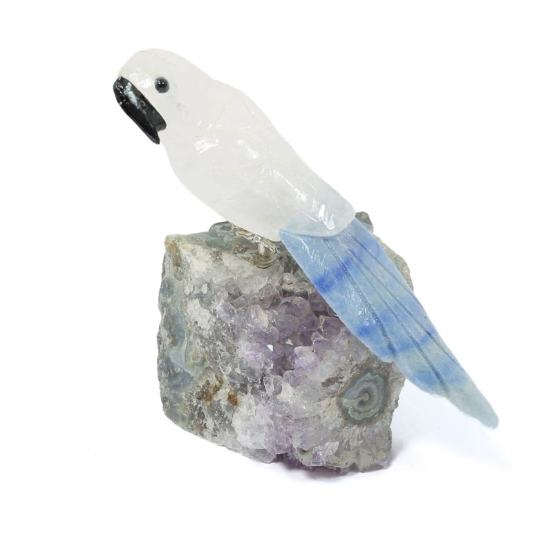 Clear Quartz & Sodalite Parrot - The Crystal Messenger (185g)