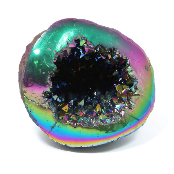 Titanium Aura Quartz Geode - The Rainbow Guardian (2542g)