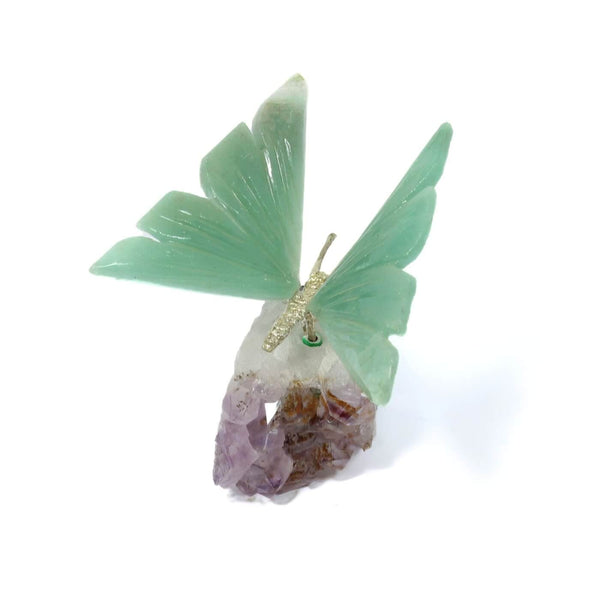 Agate Butterfly With Amethyst Cluster (138g)
