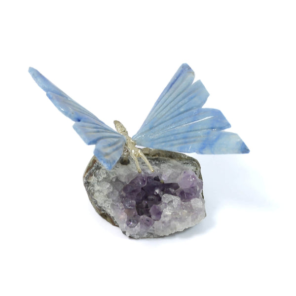 Agate Butterfly With Amethyst Cluster (132g)