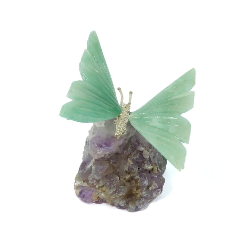 Agate Butterfly With Amethyst Cluster (162g)
