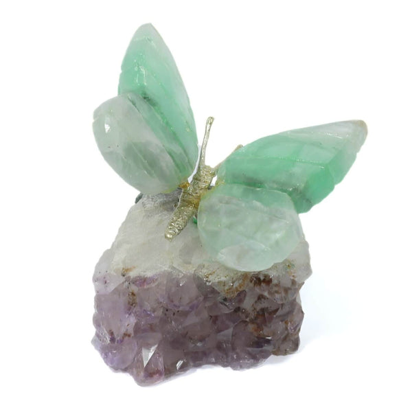 Agate Butterfly With Amethyst Cluster (272g)