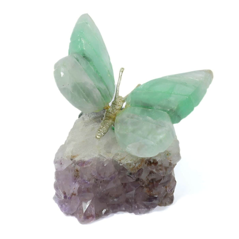 Agate Butterfly With Amethyst Cluster (272g)