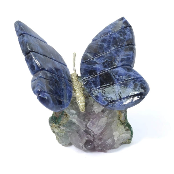 Agate Butterfly With Amethyst Cluster (186g)