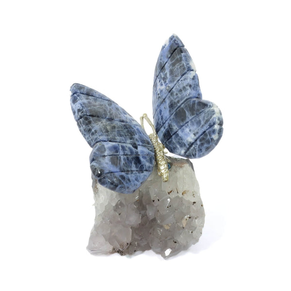 Agate Butterfly With Amethyst Cluster (200g)