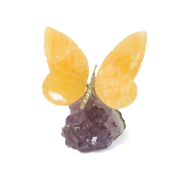 Agate Butterfly With Amethyst Cluster (184g)